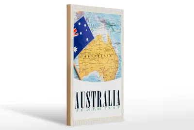 Produktbild von Holzschild Reise 20x30cm Australien Kontinent Atlas Karte