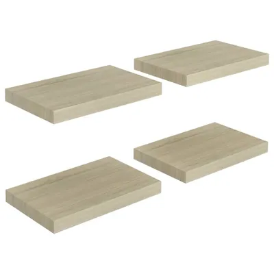 Image de Étagères murales flottantes 4 pcs chêne 40x23x3,8 cm MDF