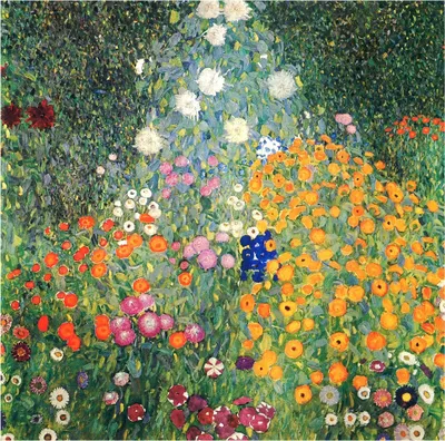 Produktbild von Legendarte - Kunstdruck auf Leinwand - Der Blumengarten Gustav Klimt - Wanddeko, Canvas cm. 60x60