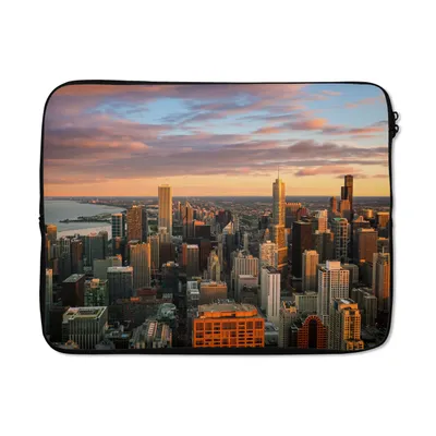 Produktbild von MuchoWow® Laptop Hülle 15 Zoll Skyline - Stadt - Wolken - Amerika Laptoptasche - Laptoptasche - Sleeve - Rundum-Schutz
