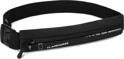 Produktbild von FLAMEHORSE Schmaler Laufgürtel, Sport-Hüfttasche für Männer und Frauen, Lauf-Telefonhalter-Packs mit reflektierendem Streifen, Hüfttasche, Schwarz