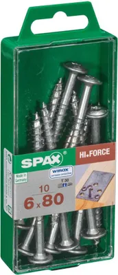 Image de Lot de 10 vis acier tête fraisée bombée torx SPAX, Diam.6 mm x L.80 mm