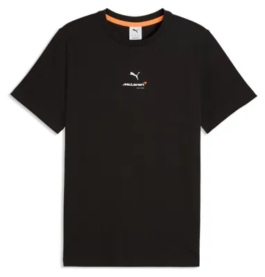 Produktbild von McLaren F1 T-Shirt Small Logo Puma, Offizieller Fanartikel, Schwarzes Shirt mit McLaren Racing Branding auf der Brust, 100% Baumwolle