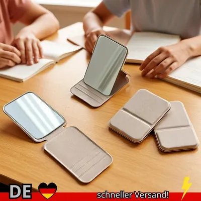 Produktbild von Schminkspiegel LED Kunstleder Handspiegel Tragbar