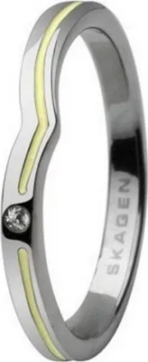 Image de Skagen Bague Femme Argent/Jaune JRSY018, Taille de la bague:54 (17.2) SS7 M27