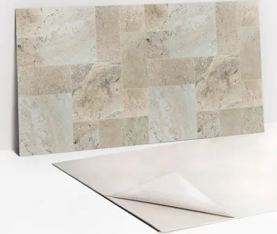 Obrázek produktu pro Ochranný Panel PVC - Samolepicí Vinylové Dlaždice na Stěnu - 100 x 50 - Kamenná podlaha