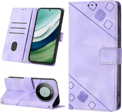 Obrázek produktu pro Pouzdro pro Huawei Mate 60 vyražené Flip kožené peněženkové pouzdro s funkcí stojánku Fialová