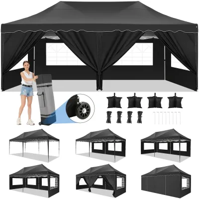 Obrázok produktu pre Farská stanica - Stanica na párty - Pavilón - Stanica do záhrady - Skladacia stanica - 3 x 6 metrov - 6 odnímateľných bočných stien