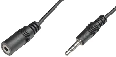 Obrázok produktu pre Digitus AK-510200-030-S, 3.5mm, Samec, 3.5mm, Samica, 2,5 m, Čierna