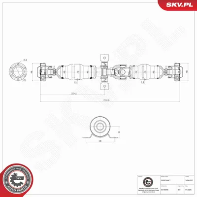 Image de ESEN SKV Arbre de transmission Arbre à cardan pour FIAT PANDA (169) Arrière 76SKV057