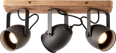 Produktbild von Crowton Spotbalken 3flg kohlenschwarz/holz