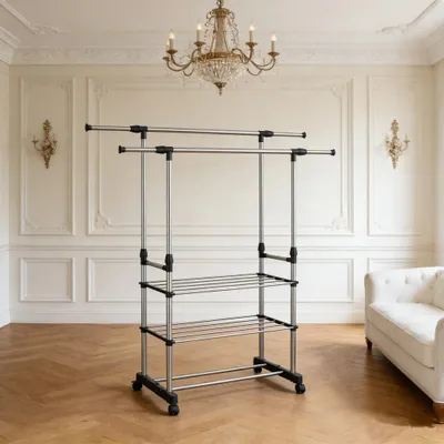 Immagine prodotto di Portaabiti e appendiabiti - Modello da terra - Struttura in metallo - Stile moderno - Da montare - Non pieghevole - Per il soggiorno