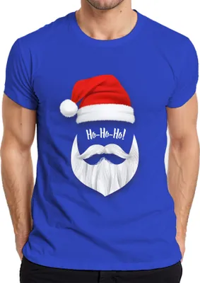 Produktbild von Ho Ho Ho Weihnachtsmann Santa - Weihnachten Weihnachtsgeschenk Christmas Herren T-Shirt, Blau, XL