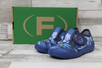 Produktbild von Fischer Jungen Klett-Hausschuh blau Autos 28