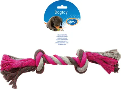 Obrázek produktu pro Duvo+ hračka pro psy Uzel bavlna šedá/růžová, velikost: 35 cm
