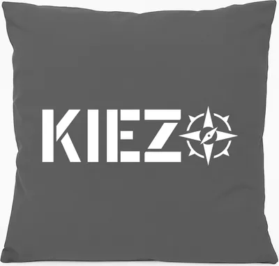 Produktbild von Huuraa Kissen Kiez Kompass 40x40cm mit Füllung Steel Grey Baumwolle Dekokissen Geschenkidee