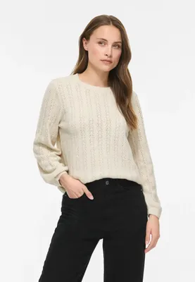 Obrázek produktu pro Vila, dámský svetr s dlouhými rukávy, model VILIGA, s vzorem pointelle