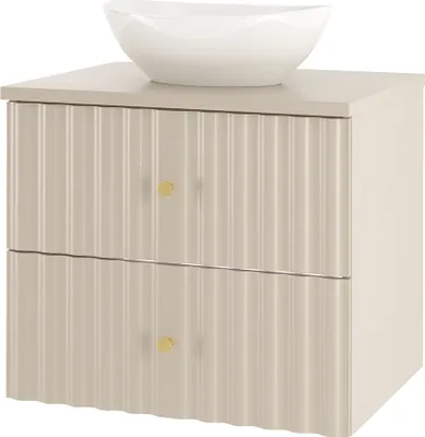 Produktbild von Waschtischunterschrank mit Waschbecken 60 cm breit in kaschmir AQUINO-140