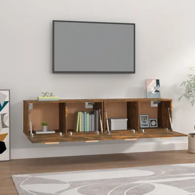 Produktbild von Wandschränke 2 Stk. Räuchereiche 80x35x36,5 cm Holzwerkstoff