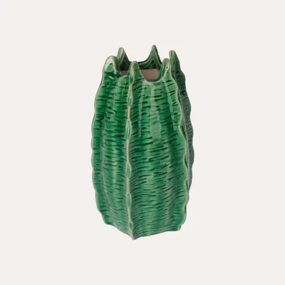 Produktbild von KEYHOMESTORE | Grüne Kaktusvase aus Keramik, 20 x 10 cm