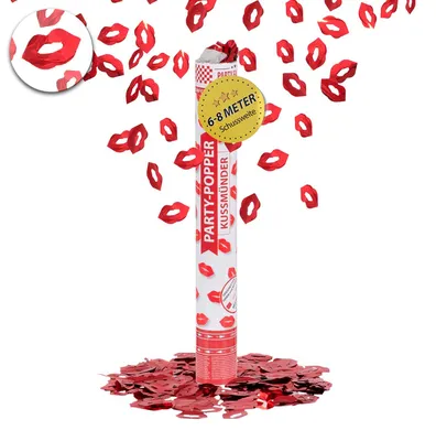 Produktbild von Party Popper 40cm Kussmund Konfetti Liebe Hochzeit Valentinstag Dekoration