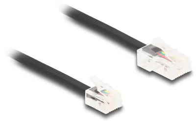 Produktbild von DeLOCK Telefonkabel RJ45 Stecker zu RJ11 Stecker schwarz 10 m, 10 m, RJ-11, RJ-45, Schwarz, Männlich, Männlich