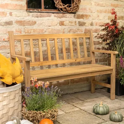 Produktbild von Sitzbank "Nature" aus Holz, 2-sitzer Gartenbank, Friesenbank, Holzbank, Bank für Garten, Balkon, Flur