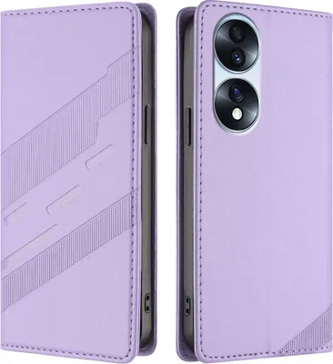 Obrázek produktu pro Pouzdro pro Honor 70 Pro,Polyuretankožené peněženkové pouzdro s přihrádkou na karty a funkcí stojánku Violett