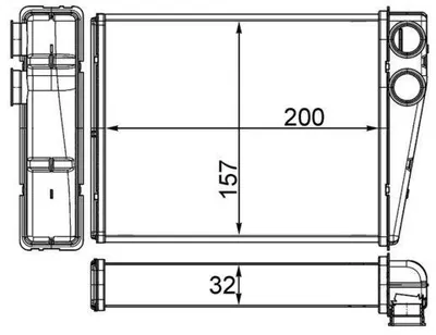 Obrázok produktu pre MAHLE AH 263 000S Výmenník tepla Vnútorné kúrenie Chladič vhodný pre MERCEDES-BENZ trieda M (W164) trieda R (W251, V251) GL (X164)