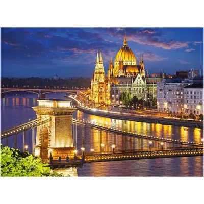 Produktbild von Puzzle mit 2000 Teilen, Blick auf Budapest in der Abenddämmerung, 200405