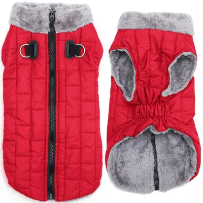Immagine prodotto di Cappotto per cani con pettorina, colore rosso, taglia M