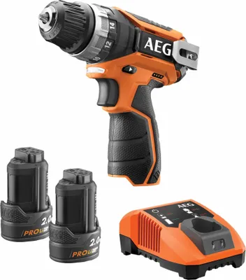 Produktbild von AEG BS 12C2 Li-202C, Handbohrmaschine, Bohren, Schraubendrehen, Schwarz, Orange, 6 mm, 2 cm, 1 cm