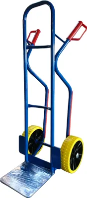 Produktbild von Stahlrohr Sackkarre 300 kg - Ladeschaufel 280x280 mm - EU (Räder nach Ihrer Wahl - siehe Varianten) HIER: PolyurethanRad / PVC-Felge / Gleitlager