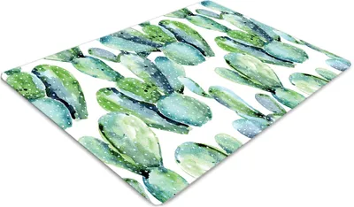 Produktbild von Stuhlunterlage Bürostuhlunterlage 120 cm x 90 cm Bodenmatte Bürostuhlunterlage - Aquarellkaktus.