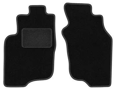 Produktbild von Velours-Fußmatten Vorne passend für Mitsubishi Space Star (Minivan, Bj. 1999-2005) – schwarz, passgenau, mit Befestigungen set 2 Stk. - STANDARD