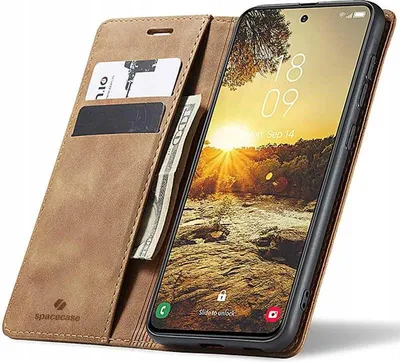 Zdjęcie produktu dla Etui z klapką SPACECASE Wallet do Galaxy S24 Brązowy