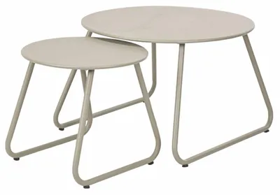 Produktbild von HowHomely | Sofatisch - Kaffeetisch - Seitentisch - beige - aus Metall - 2er Set - Couchtisch - Pratkisch - modern - Wohnzimmer