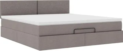Produktbild von Ottoman-Bett mit Matratze Taupe 160x200 cm Stoff