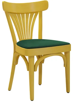 Produktbild von 2er-Set Cabris | Bugholzstuhl | Holz / Samt | Gelb / Grün | Bugholz | Gastro Rattanstuhl, Outdoor Rattanstuhl, Terrassen Rattanstuhl