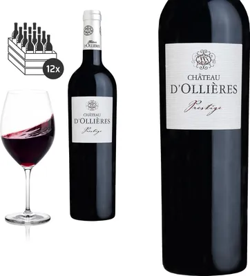 Produktbild von 12er Karton 2020 Côteaux Varois en Provence rouge PRESTIGE von Château d'Ollières - Rotwein