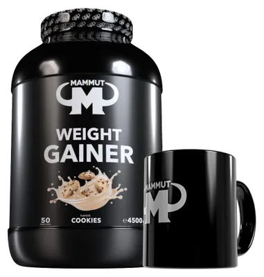 Produktbild von Mammut Nutrition - Weight Gainer 4500 g Dose - 50 Portionen + GRATIS Keramik Tasse, Geschmack: Cookies
