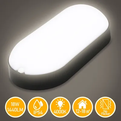 Image de TolleTour Lampe LED pour locaux humides 15W 10x Plafonniers étanches IP54 Lampe étanche Garage Cave