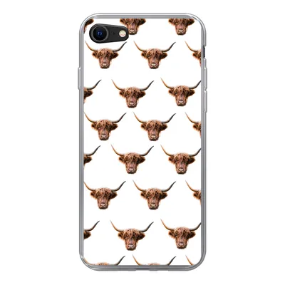 Produktbild von MuchoWow® Handyhülle Schutzhülle Hülle für iPhone SE 2022 Schottischer Highlander - Kuh - Muster Silikon Softcase Handy Hülle - Schutzhülle