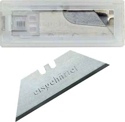 Produktbild von Trapezklingen 60mm Ersatzklingen 10 Stück eisgehärtet Kunststoffbox Cutterklinge