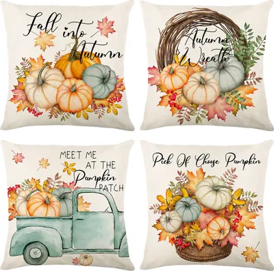 Produktbild von Kissenbezüge 45x45 cm Kissenhüllen 4er Set, Deko Kissenbezüge für Sofa Zimmer Zierkissenbezüge