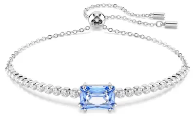 Produktbild von Swarovski Tennisarmband Uni Matrix Mixed Cuts Blau Rhodiniert 5693412