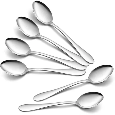 Produktbild von Kaffeelöffel Set 6 Stück Edelstahl 13,5cm Hochglanzpoliert Spülmaschinenfest Klassischer Griff