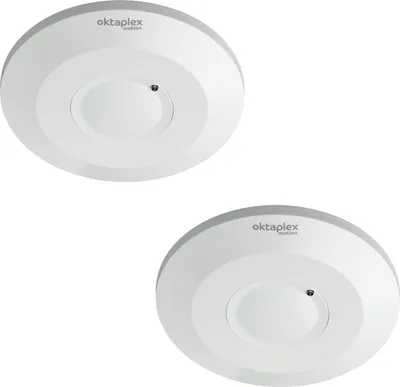 Produktbild von 2x Oktaplex Bewegungsmelder HF-Sensor 360° Radar Deckenmonatge weiß Mikrowellensensor