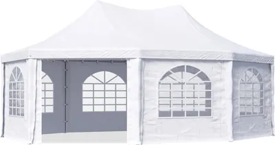 Obrázek produktu pro Párty stan 4x8 m zahradní pavilon plátěný stan PVC 700 N v bílé barvě Voděodolný