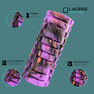 Produktbild von Lacers Petrolline Fazien Rollen-Premium Schaumstoff Faszienrolle für Gymnastik und Massage-Ideal für Yoga, Pilates und Fitness - Lila
